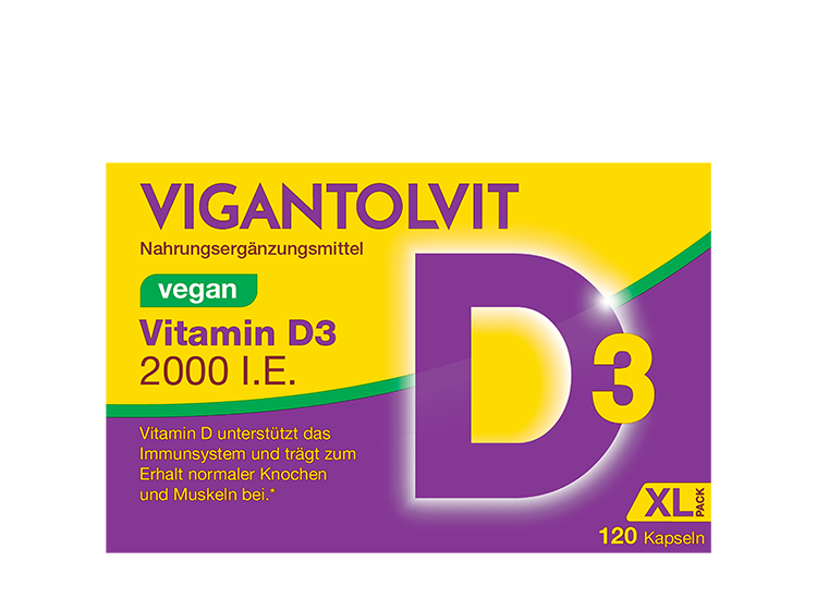 Vigantolvit Vitamin D3 2000 I.E. Weichkapseln vegan 120 Stück