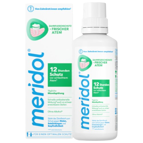 meridol Zahnfleischschutz & Frischer Atem Mundspülung 400 ml | دهان‌شویه مریدول برای نفس خوشبو و لثه