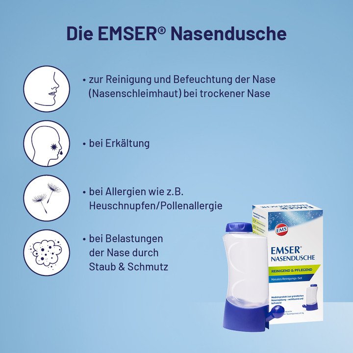 Emser Nasendusche mit 4 Beuteln Nasenspülsalz