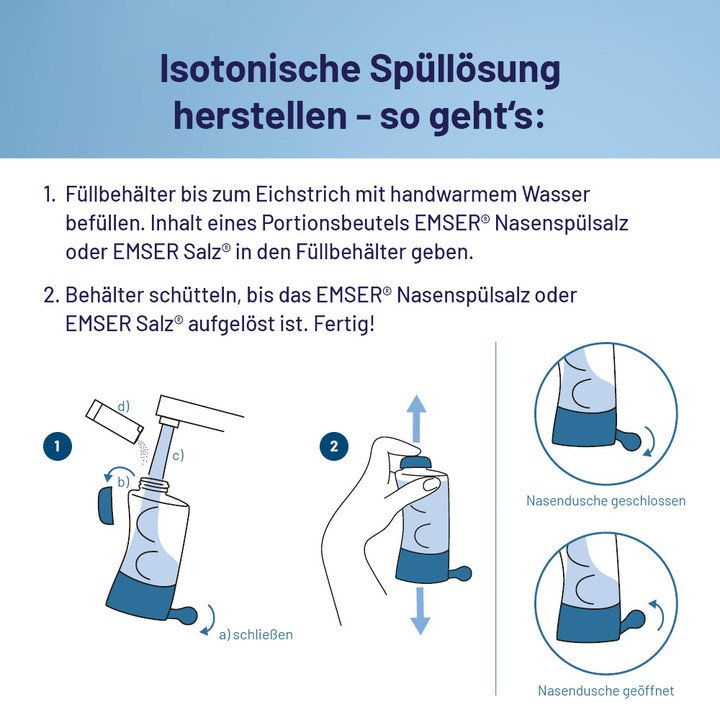 Emser Nasendusche mit 4 Beuteln Nasenspülsalz