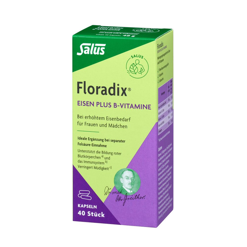 Floradix Eisen plus B-Vitamine 40 Kapseln