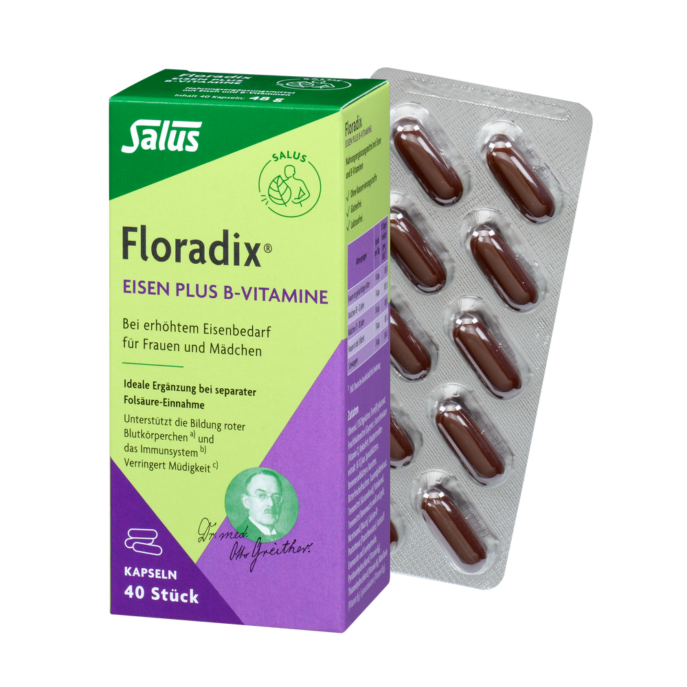 Floradix Eisen plus B-Vitamine 40 Kapseln